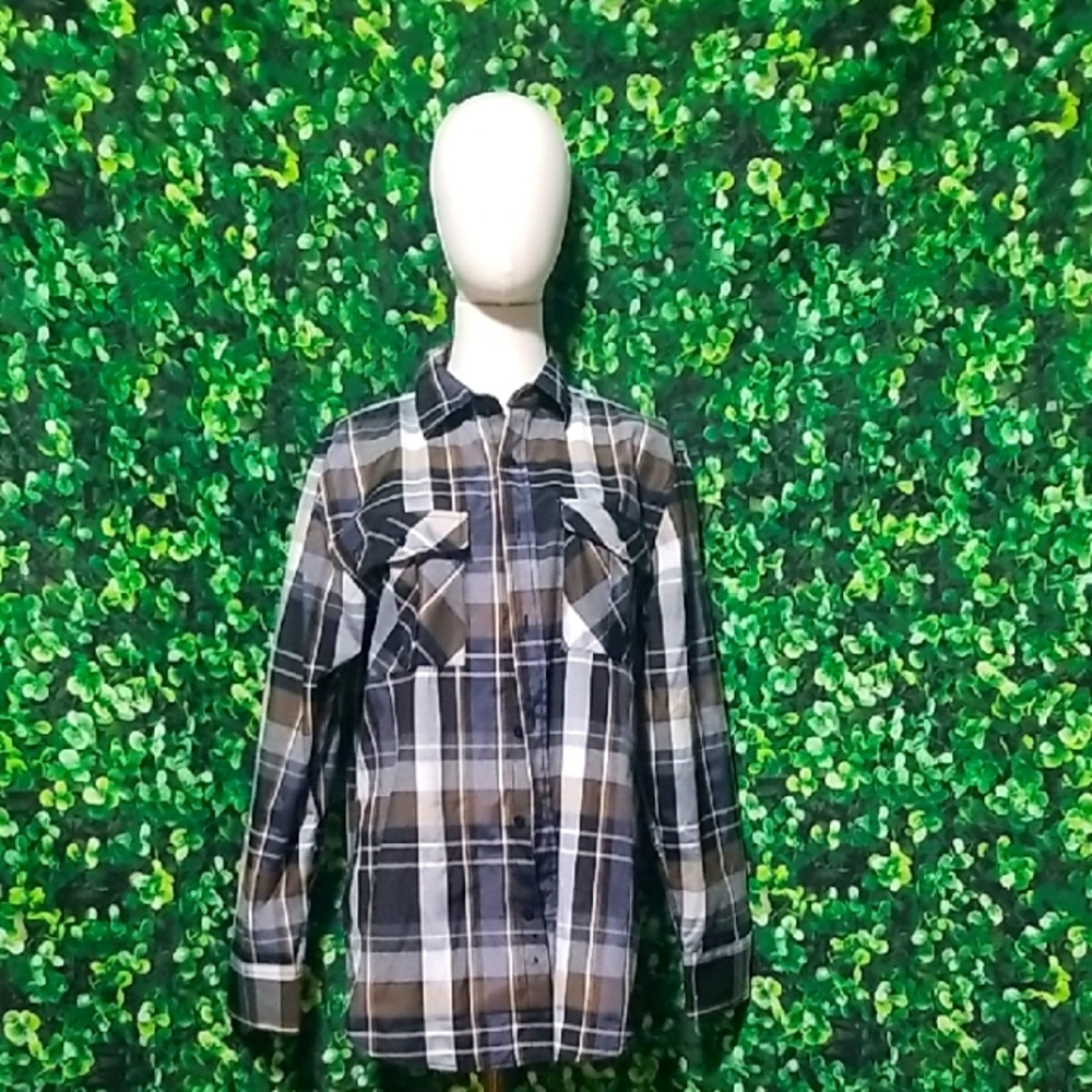 Plaid Button-Up Shirt